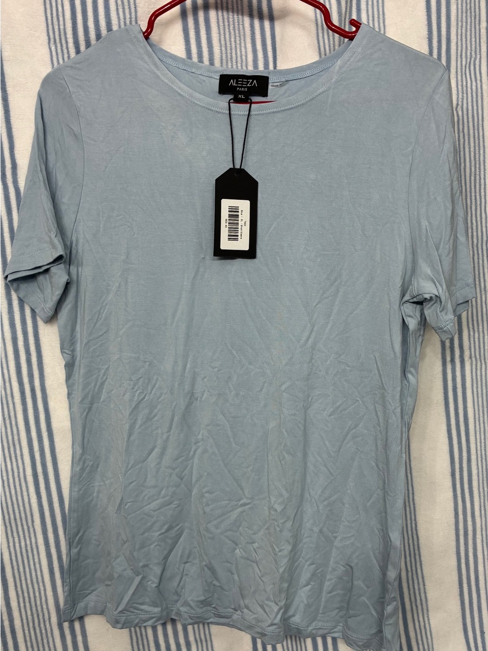 ALEEZA Paris Light Blue Short Sleeve Women's Tee